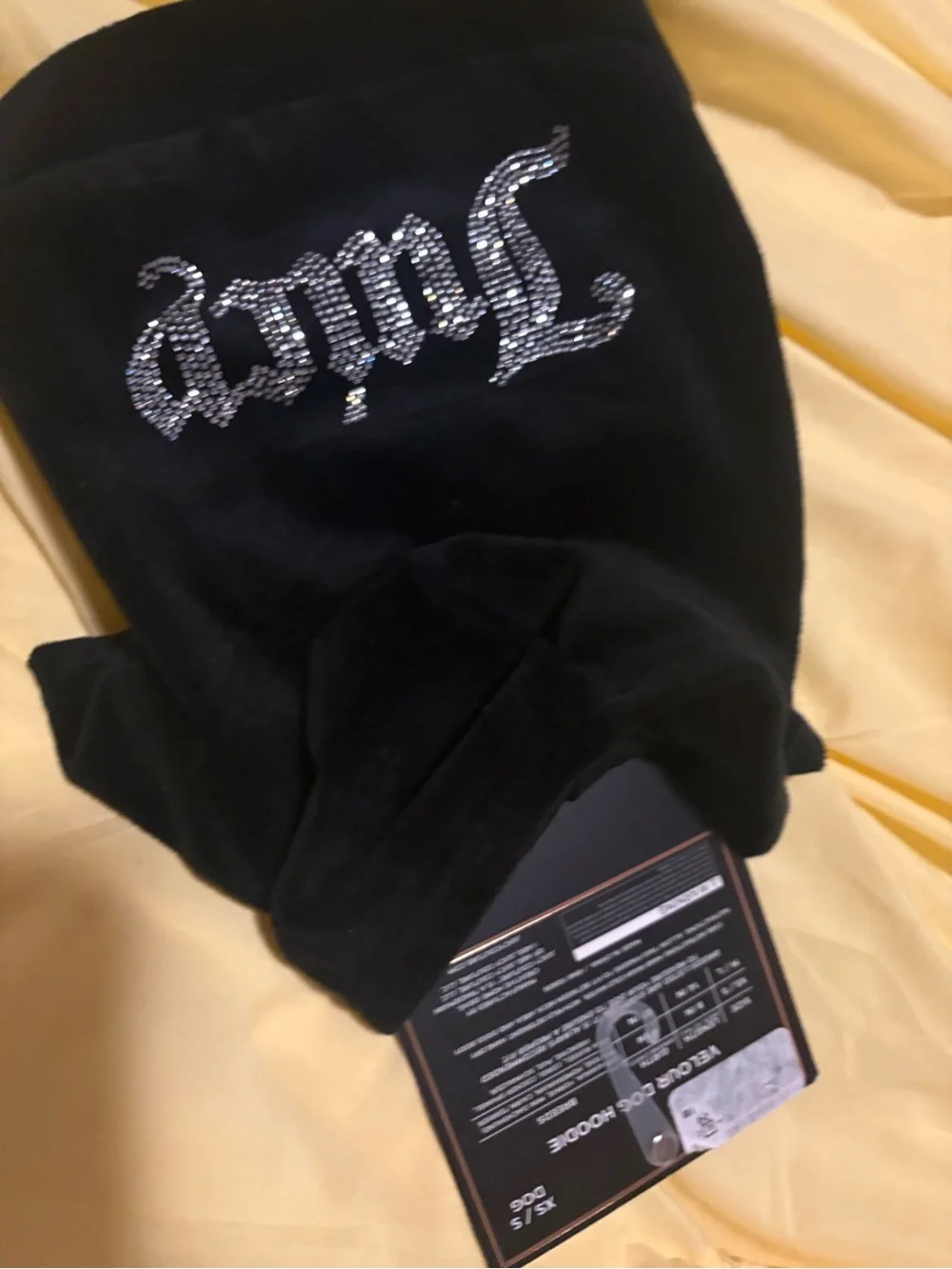 Juicy Couture Black Velour Dog Hoodie